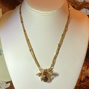 Honey Bee CZ Crystal Golden Necklace